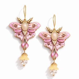 New! Vintage Butterfly Blush Earrings (8463)